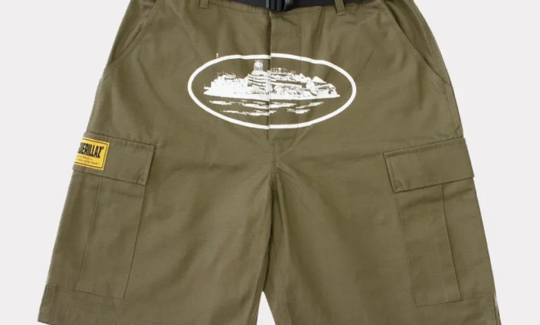 Corteiz Alcatraz Cargo Shorts Khaki Green